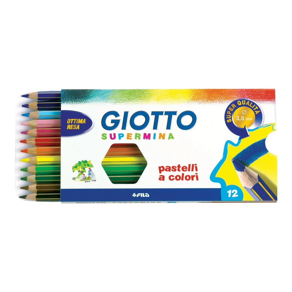 GIOTTO - 23902400 - Pastello supermina monocolore turchese 24 - Confezione  da 12 PZ - 8000825045318